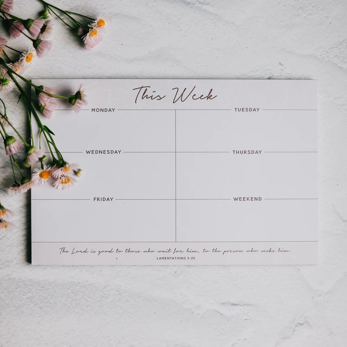 Weekly Overview Notepad - Blush Floral | The Daily Grace Co.
