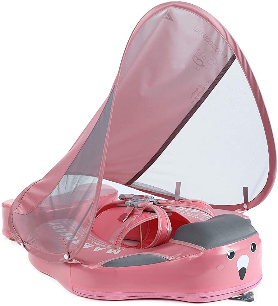 HECCEI Add Tail Newest Mambobaby Baby Swim Float with Canopy, Non-Inflatable Solid Baby Float, Up... | Amazon (US)
