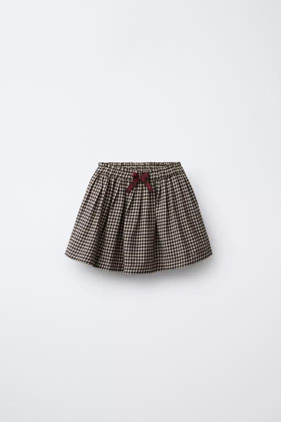 GINGHAM SOFT SKIRT | Zara US