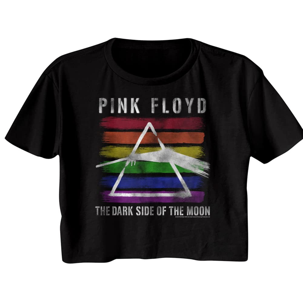 Pink Floyd Rock Band The Dark Side of The Moon Ladies Festival Cali Crop Top T Shirts | Amazon (US)