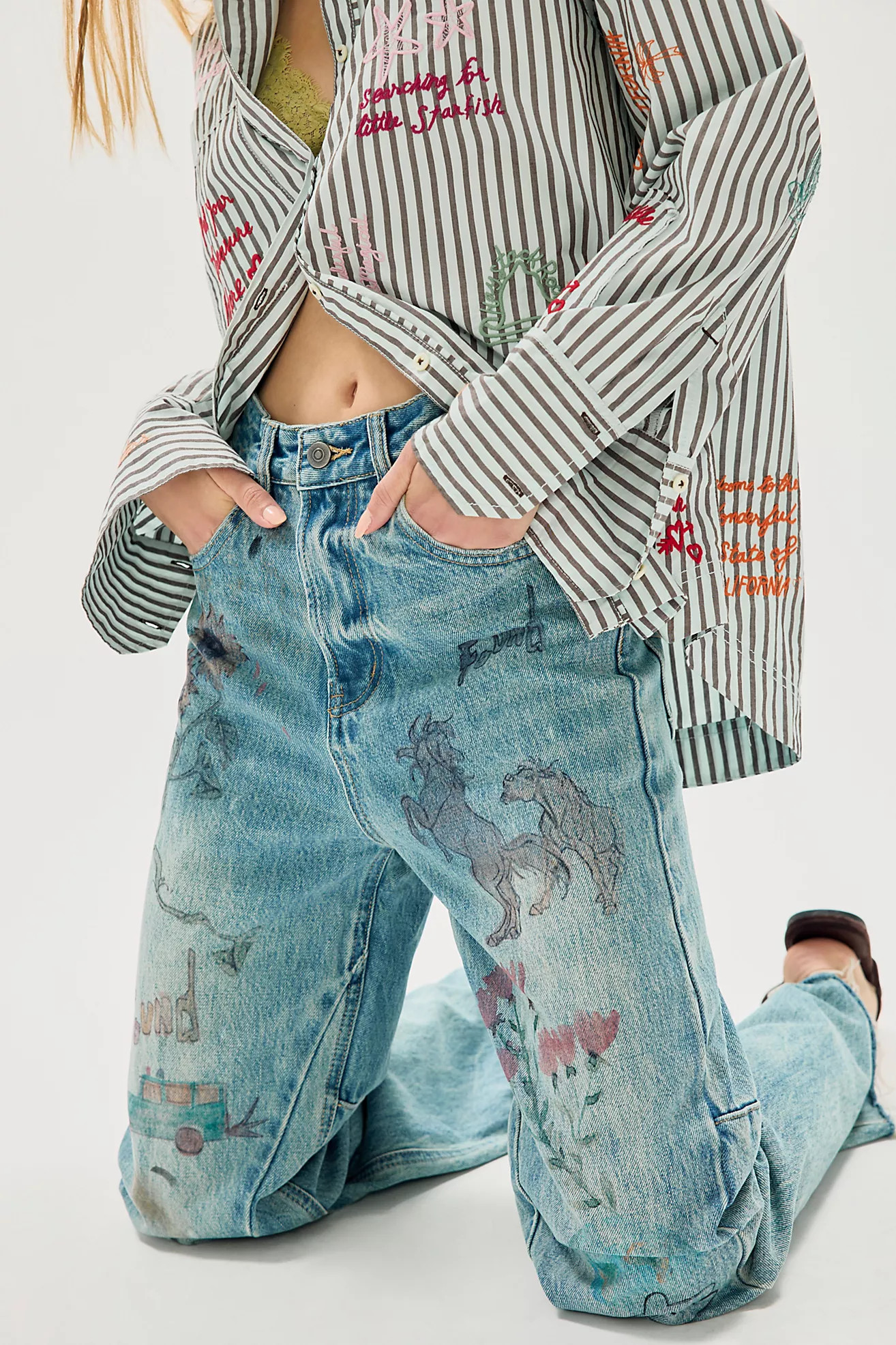 Found Hand Art Jeans | Free People (Global - UK&FR Excluded)