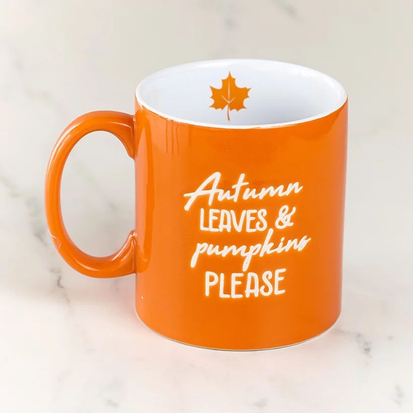 Fall Themed Mug - Coffee Cup with Autumn Sentiment - Microwave Safe 20 oz - Orange - Walmart.com | Walmart (US)