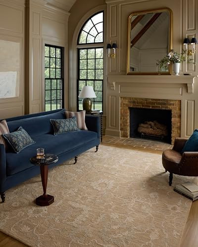 Loloi Chris Loves Julia Dorothea Collection DRT-01 Sand/Pebble 9'-3" x 13' Area Rug Wool Neutral ... | Amazon (US)