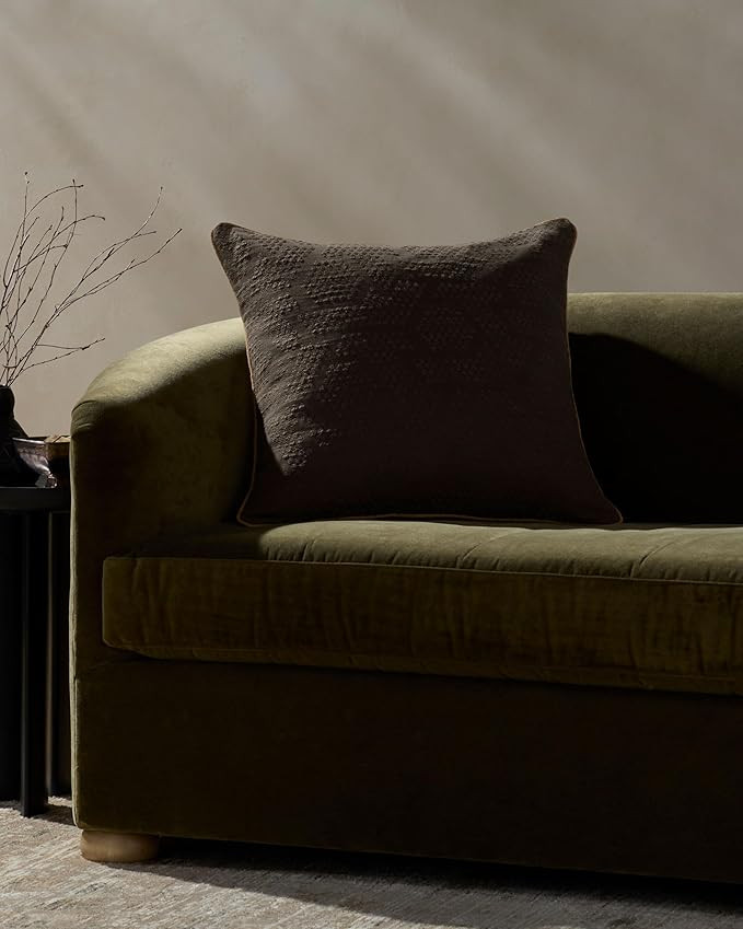 Loloi Jeremiah Brent Leroy Collection PJBR0004 Brown 22'' x 22'' Cover w/Poly Pillow | Amazon (US)