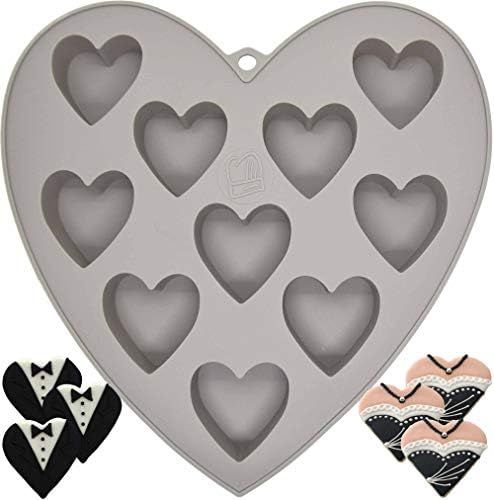 MarStore 10 Cavities Heart Shape Silicone Mold for 10 Functions Baking Chocolate, Soap, Fondant, Pud | Amazon (US)