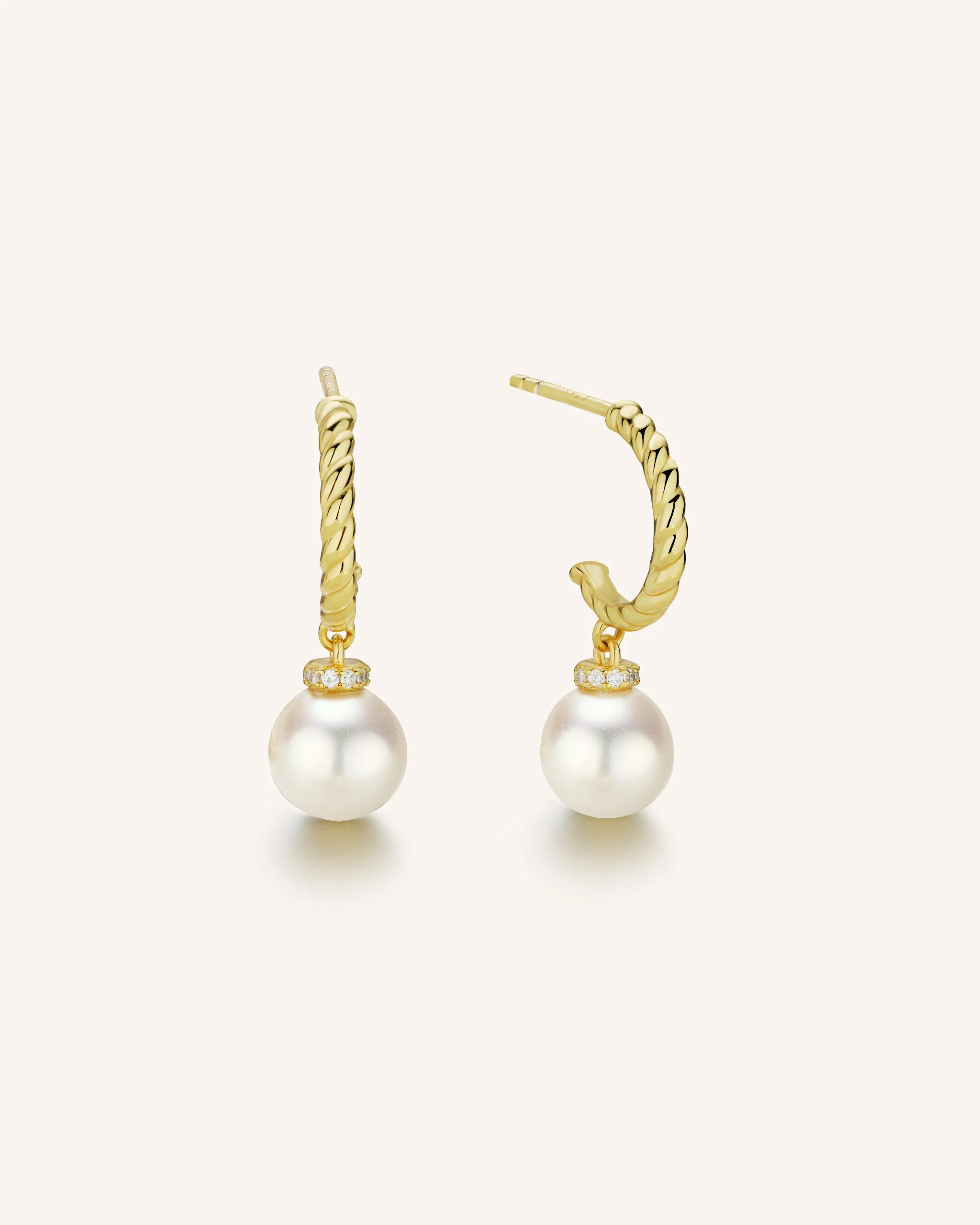 Pearl Twist Hoops | PEACHMIND