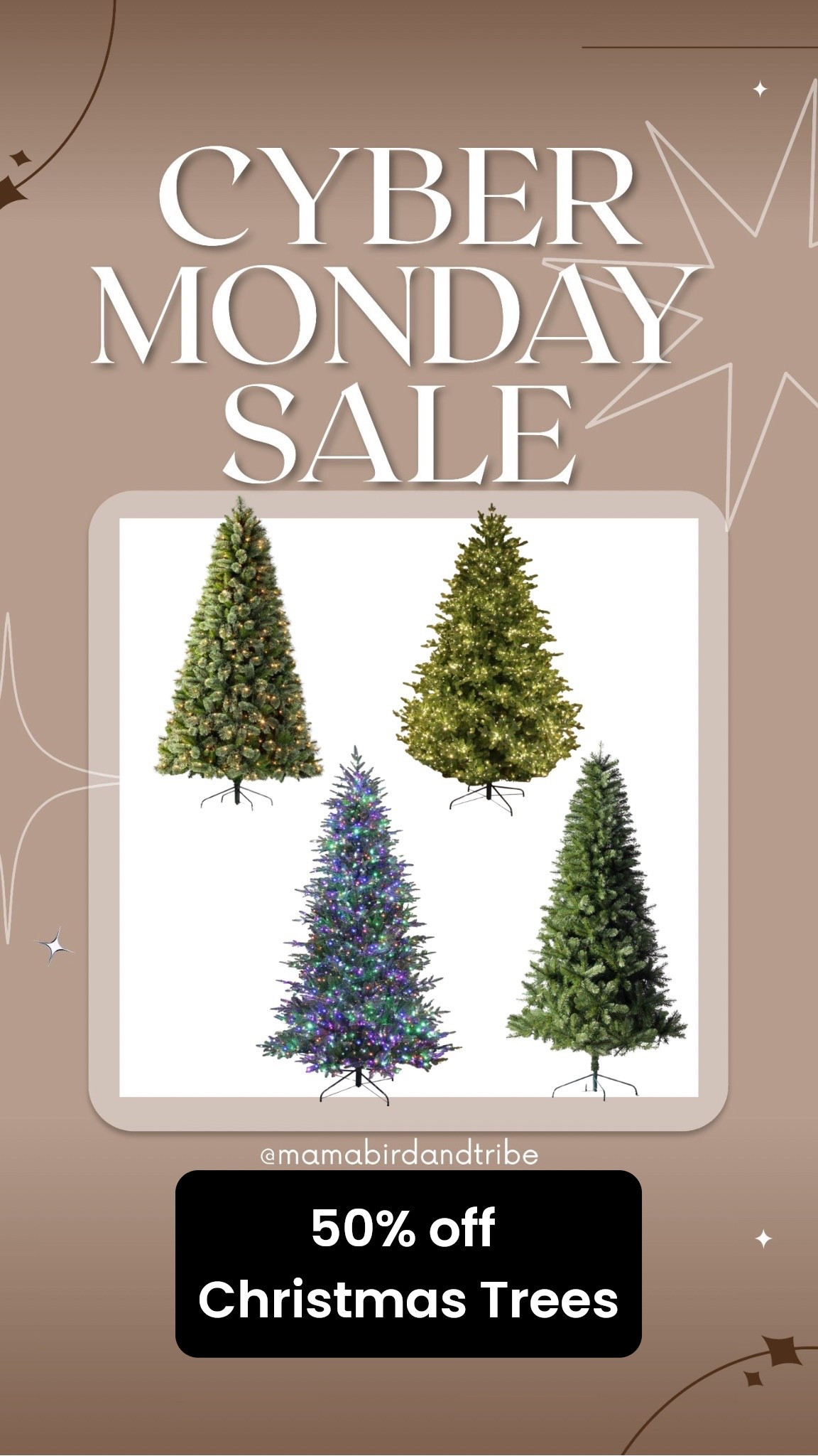 50% off Christmas trees

#LTKHoliday #LTKCyberWeek #LTKHome