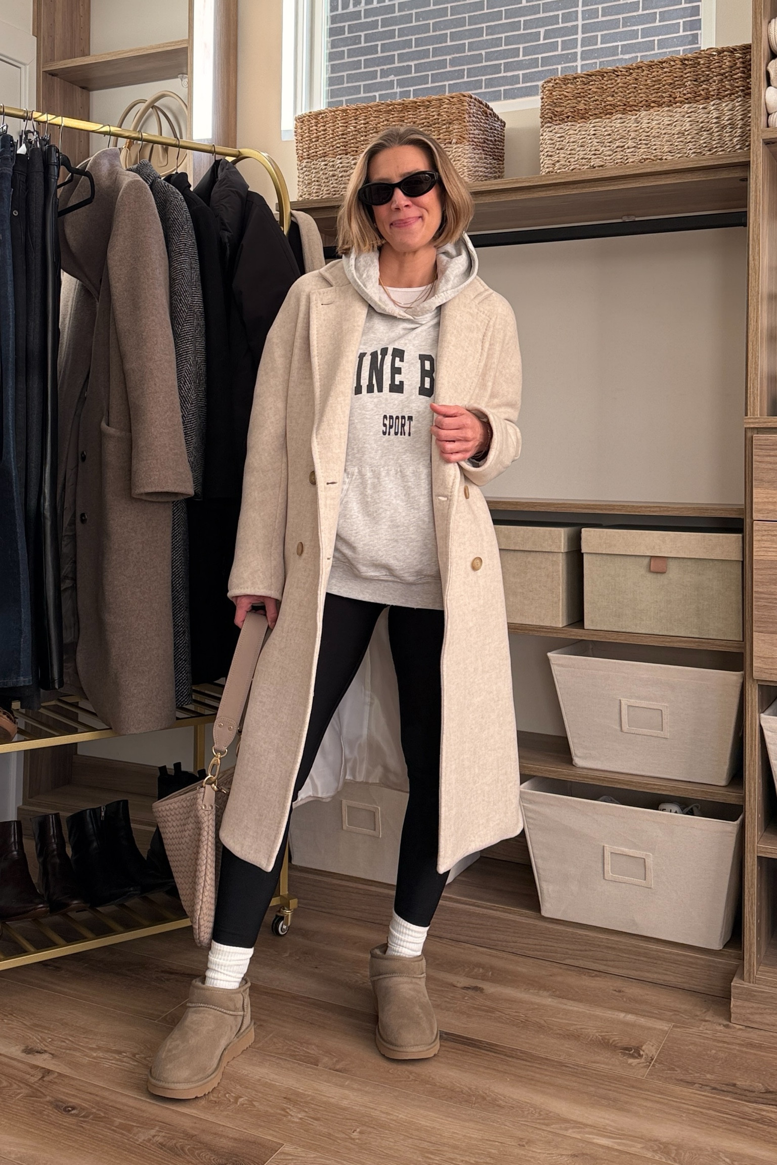 Wearing small fleece lined leggings, small sweatshirt, small long sleeve, XS wool coat, boots tts 

#LTKFindsUnder50 #LTKFindsUnder100 #LTKStyleTip