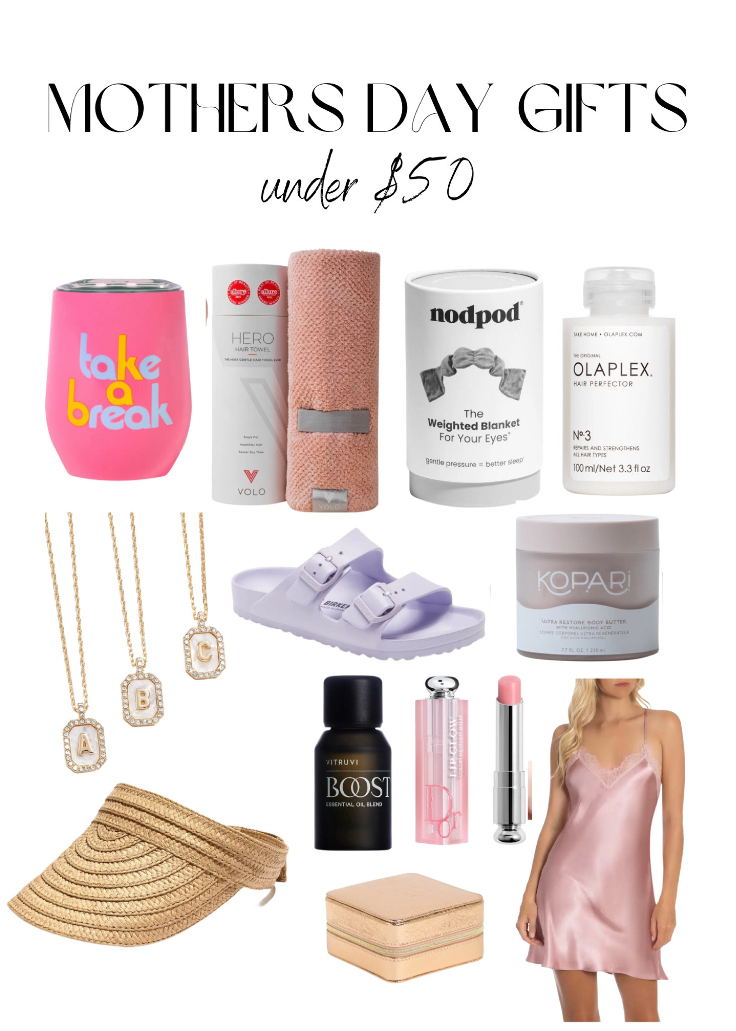 Mothers Day Gifts Under $50! Loving all of these finds! My personal favorites are the nodpod sleep mask and the rubber birkenstocks! Great for the beach and sliding on to run errands! 

#LTKGiftGuide #LTKunder50 #LTKFind