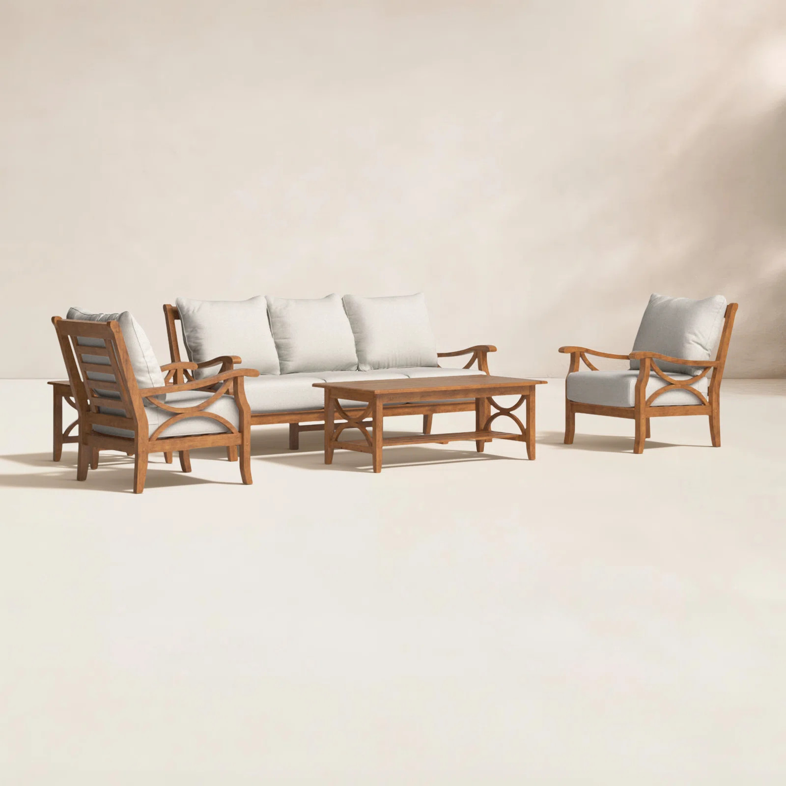 Brunswick 5 Piece Teak Sofa Seating Group with Cushions | Birch Lane