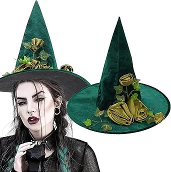 Halloween Green Witch Hat Vine Floral Decor Wizard Hats Women Flower Costume Hat Accessory for Ha... | Amazon (US)