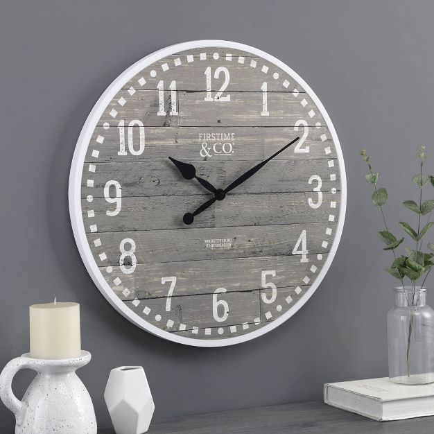 20" Arlo Gray Farmhouse Wall Clock Light Gray - FirsTime & Co. | Target