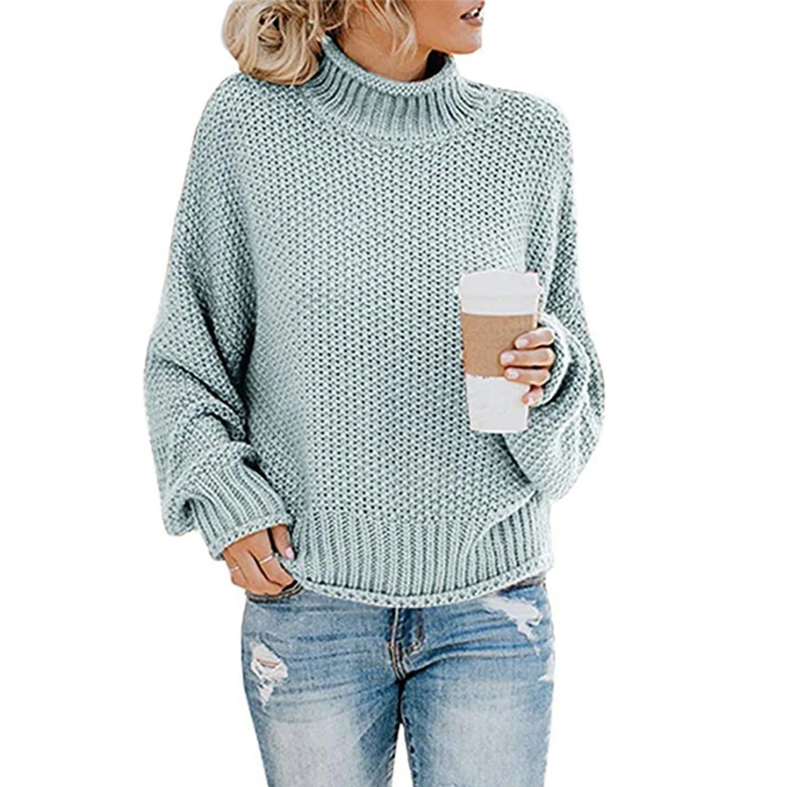 Lastesso Womens Solid Color Knitted Sweater Fitted Crew Neck Sweater Tops Dressy Womens Clothes F... | Walmart (US)