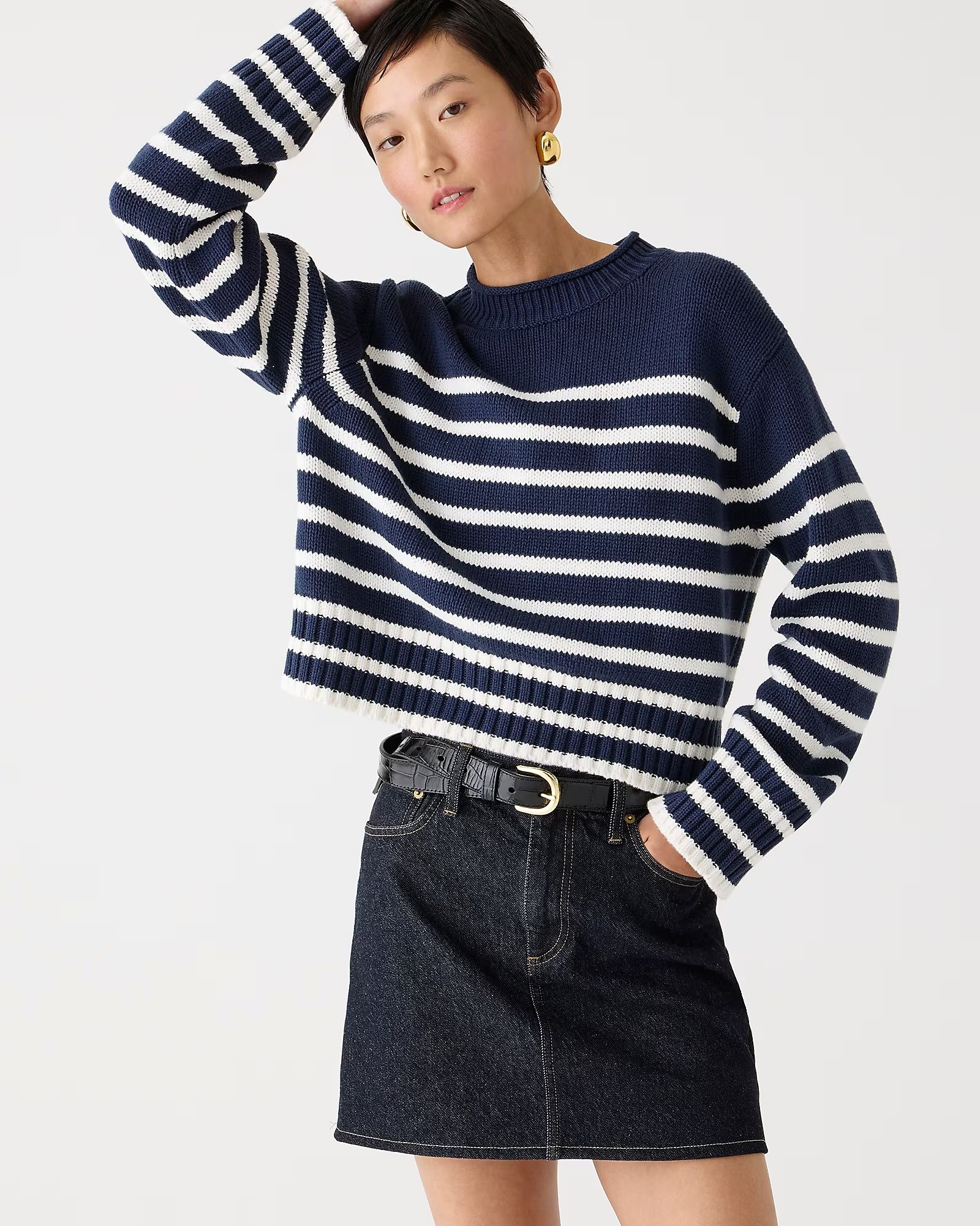Rollneck™ sweater in stripe | J.Crew US