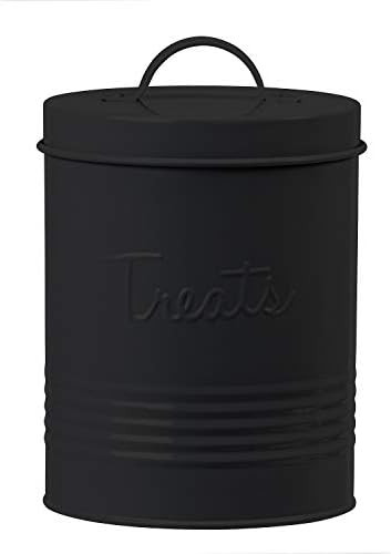 Amici Pet Retro Metal Storage Canister Treats Jar, 72 Fluid Ounces, Matte Black | Amazon (US)