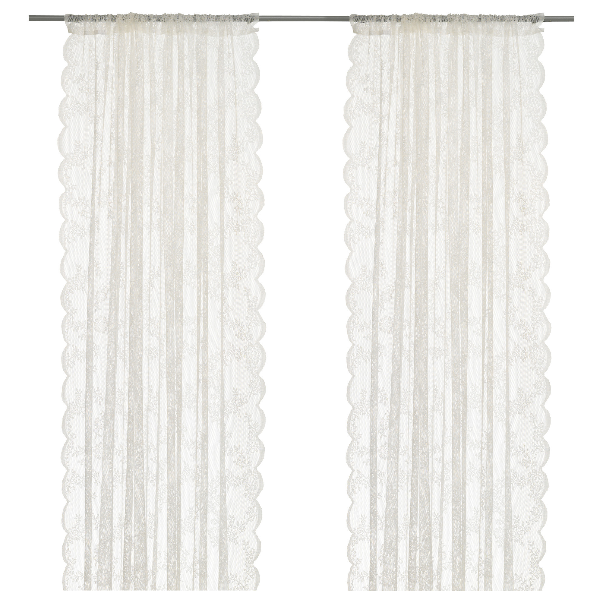 ALVINE SPETS Sheer curtains, 1 pair, off-white/with rod pocket, 57x98"  - IKEA | IKEA US