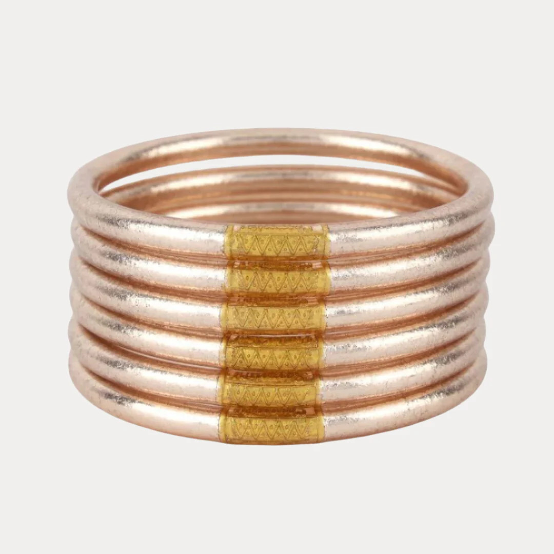 Champagne All Weather Bangles® (Set of 6) - Serenity Prayer | BuDhaGirl
