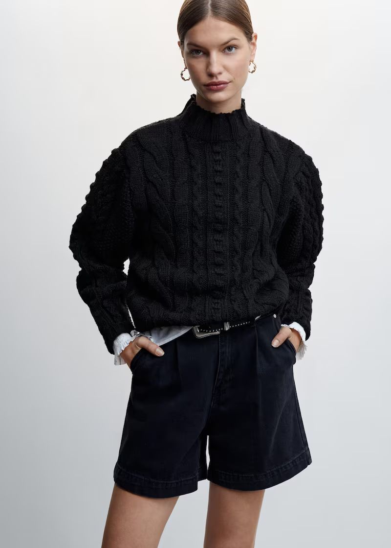 Braided turtleneck sweater | MANGO (US)