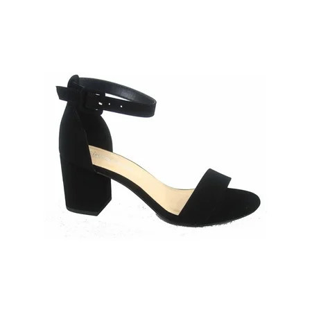CITYCLASSIFIED Women's Open Toe Chunky Heel Buckle Sandal, Black, 9 | Walmart (US)