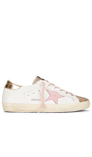 x REVOLVE Super Star Sneaker in White, Ancient Pink, & Gold | Revolve Clothing (Global)