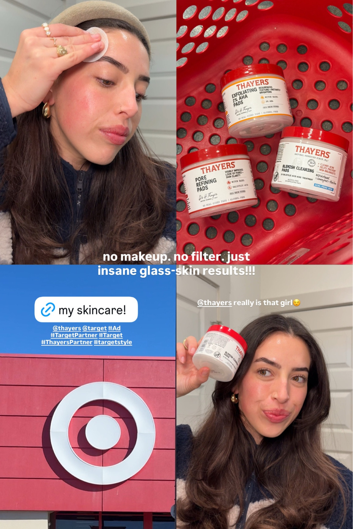 #ad No makeup. No filter. Just really good skincare!!! These @Thayers pads have done wonders for my skin!🤍✨🧖‍♀️@shop.ltk @Target #TargetPartner #Target #ThayersPartner #targetstyle