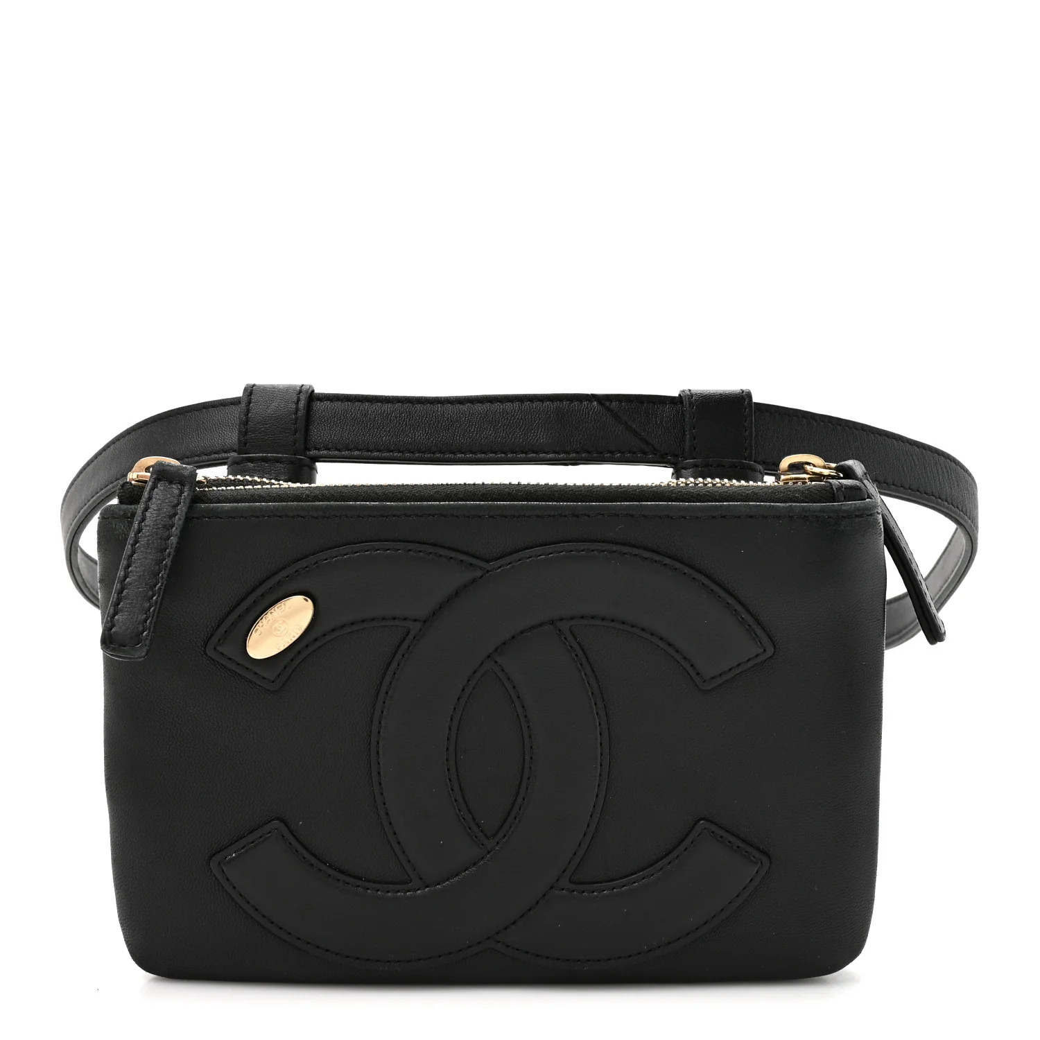 Chanel Lambskin CC Mania Waist Belt Bag Black 1916994 | FASHIONPHILE (US)