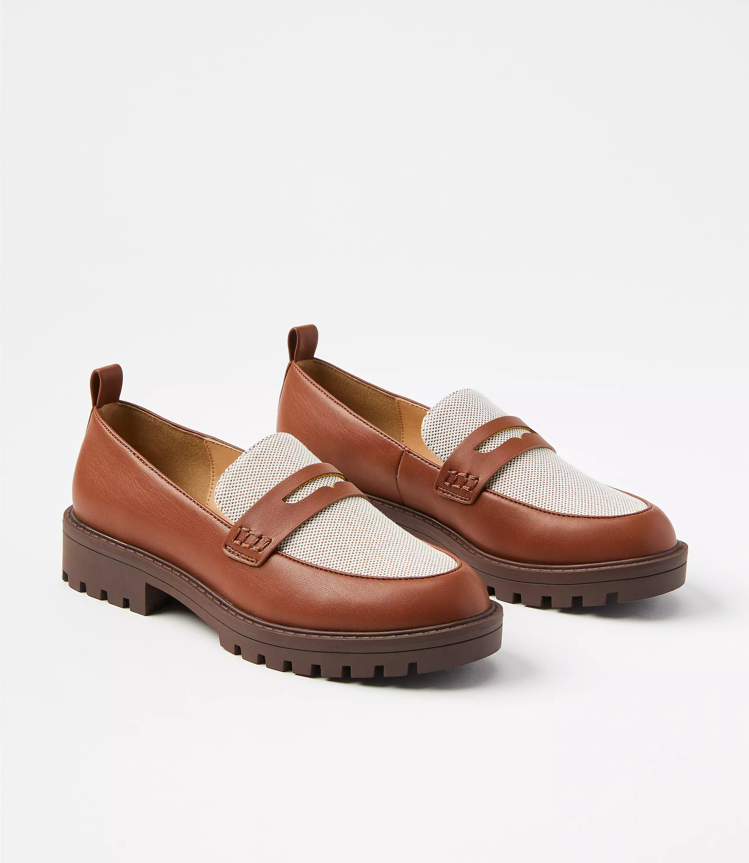 Canvas Lug Penny Loafers | LOFT