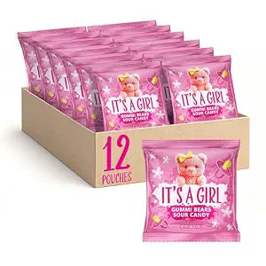 Its a Girl Candy, Gummi Bears, Pink Candy for Baby Shower Favors, 12 Packs | Tutti-Frutti Candy, ... | Amazon (US)