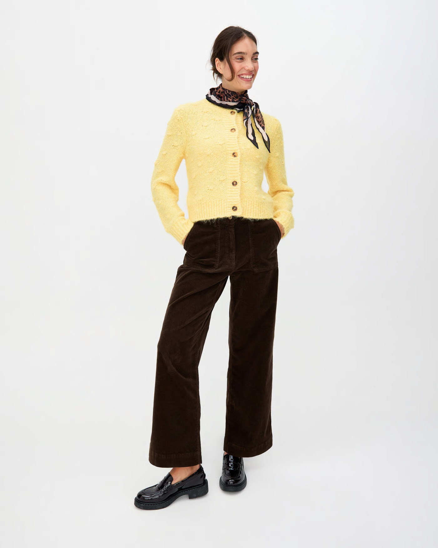 Chocolate Brown Corduroy Wide Leg Trousers | Oliver Bonas | Oliver Bonas (Global)