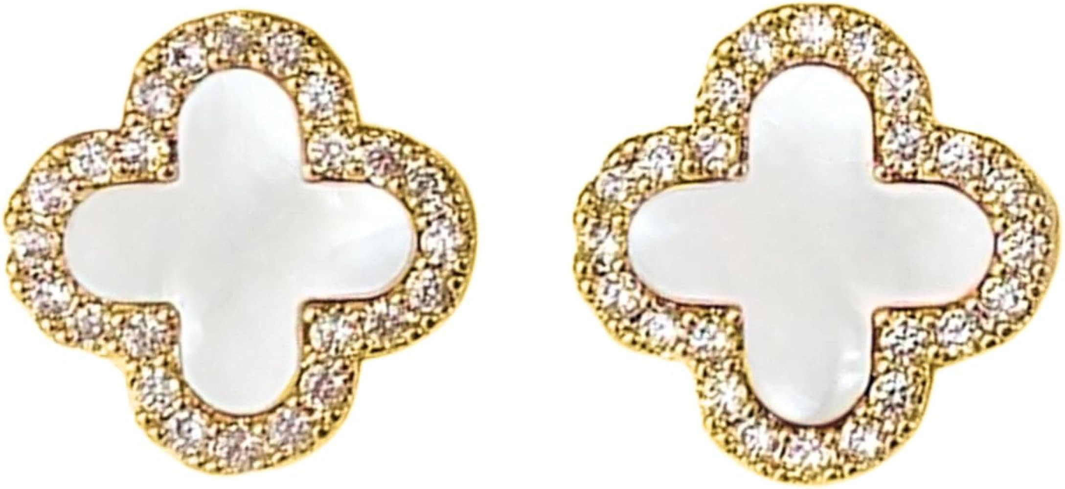 HighSpark Clover Earrings for Women | Hypoallergenic Studded Clover Stud Earrings | Lovely Gift -... | Amazon (US)