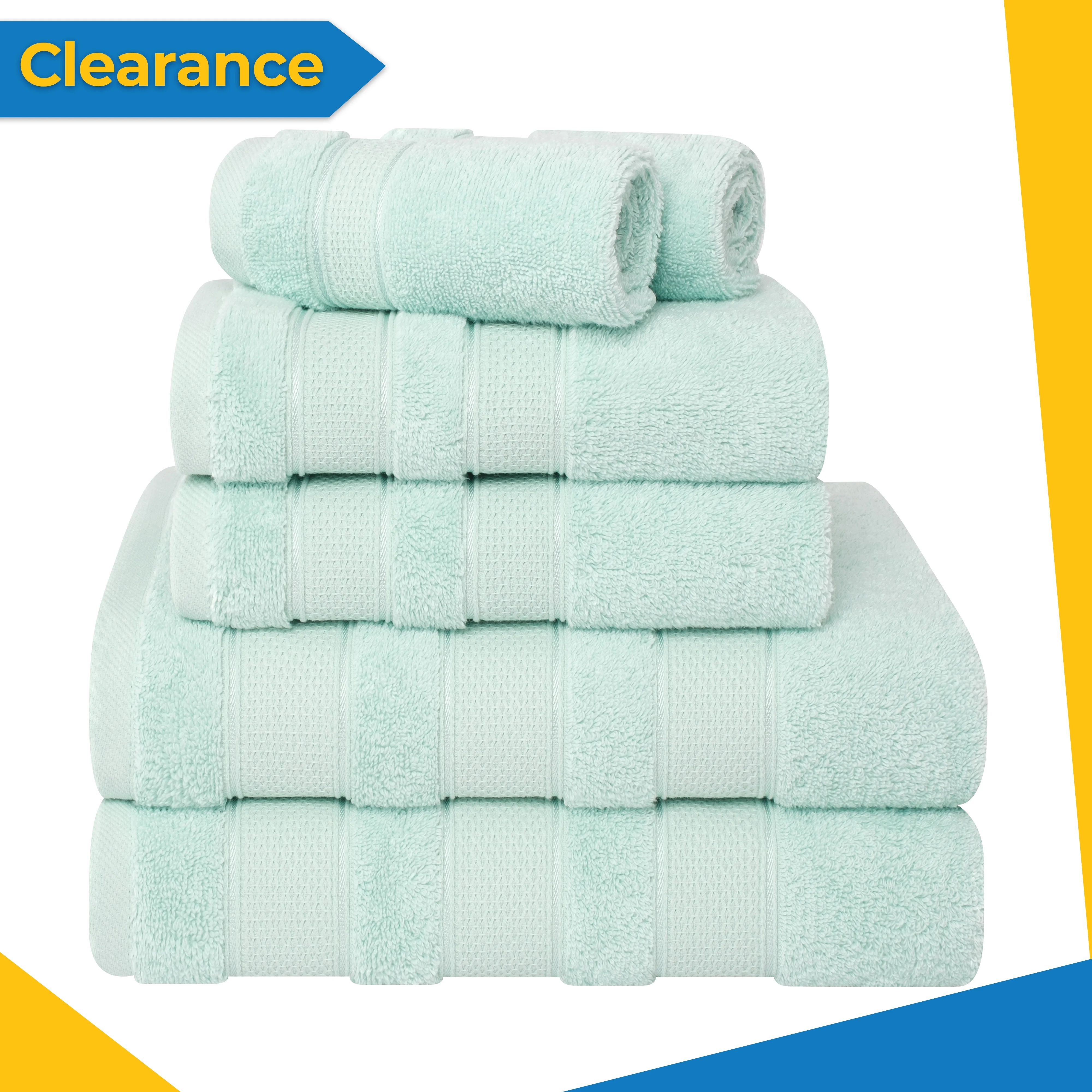 American Soft Linen Salem 6 Piece Bath Towel Set, 100% Turkish Combed Cotton, Mint Green | Walmart (US)