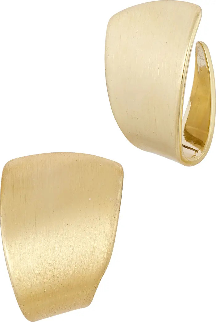 SAVVY CIE JEWELS 18K Gold Plated Foldover Stud Earrings | Nordstromrack | Nordstrom Rack