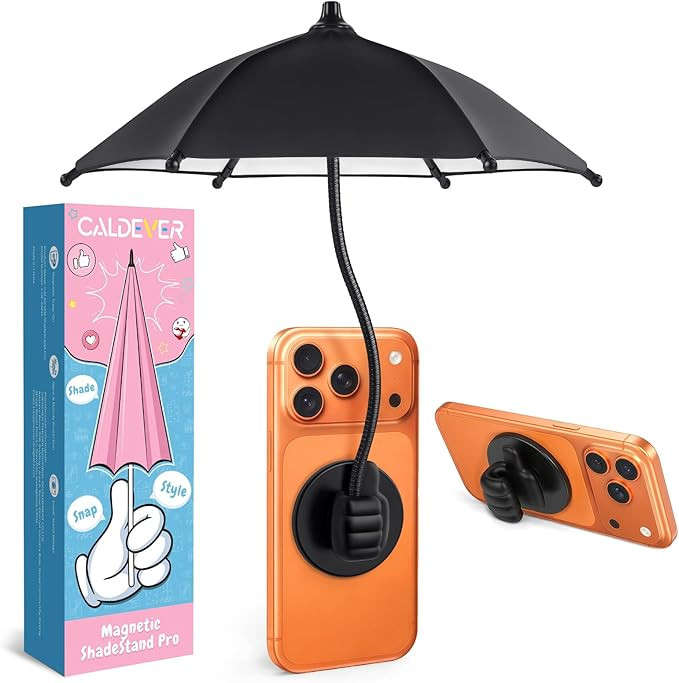 Phone Umbrella for Sun Shade: Magnetic Thumbs Up Cell Phone Umbrella Sun Shade UPF 45+ Anti-Glare... | Amazon (US)