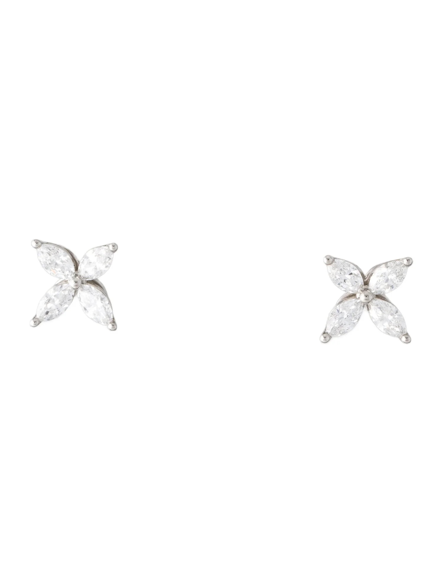Platinum Diamond Victoria Medium Stud Earrings | The RealReal