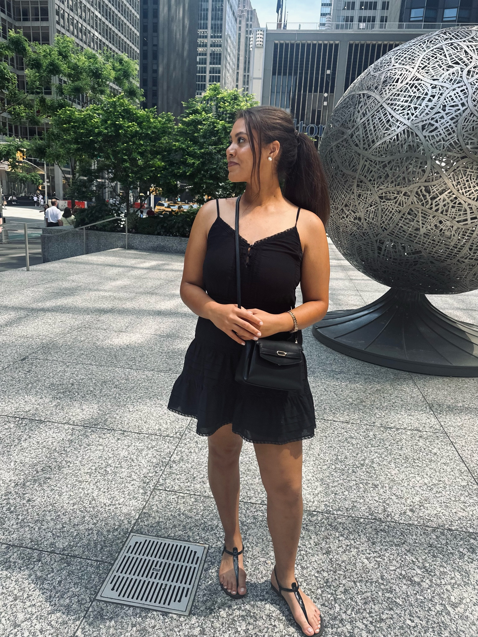 Black sundress  and black sandals. #springoutfits #summeroutfits #ruffledress #minidress #aritzia 

#LTKshoecrush #LTKstyletip