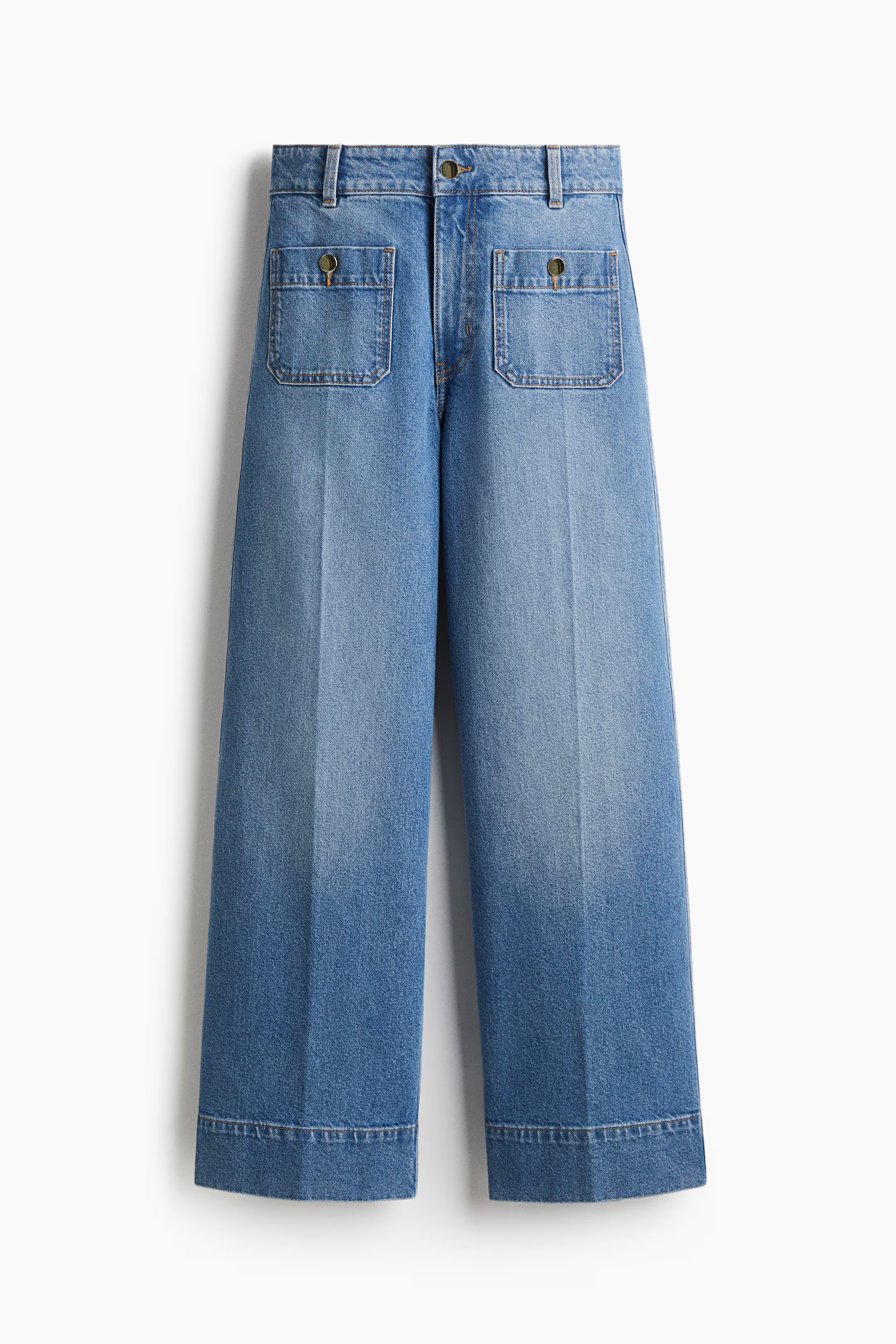 Wide High Ankle Jeans - Dark denim blue - Ladies | H&M US | H&M (US + CA)