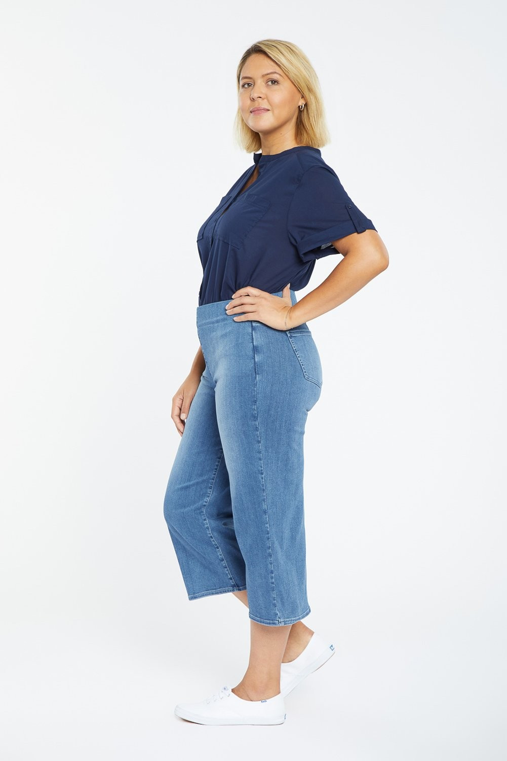 Wide Leg Capri Pull-On Jeans In Plus Size - Clean Horizon | NYDJ