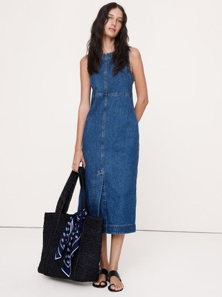 Denim Shift Midi Dress | Banana Republic (US)