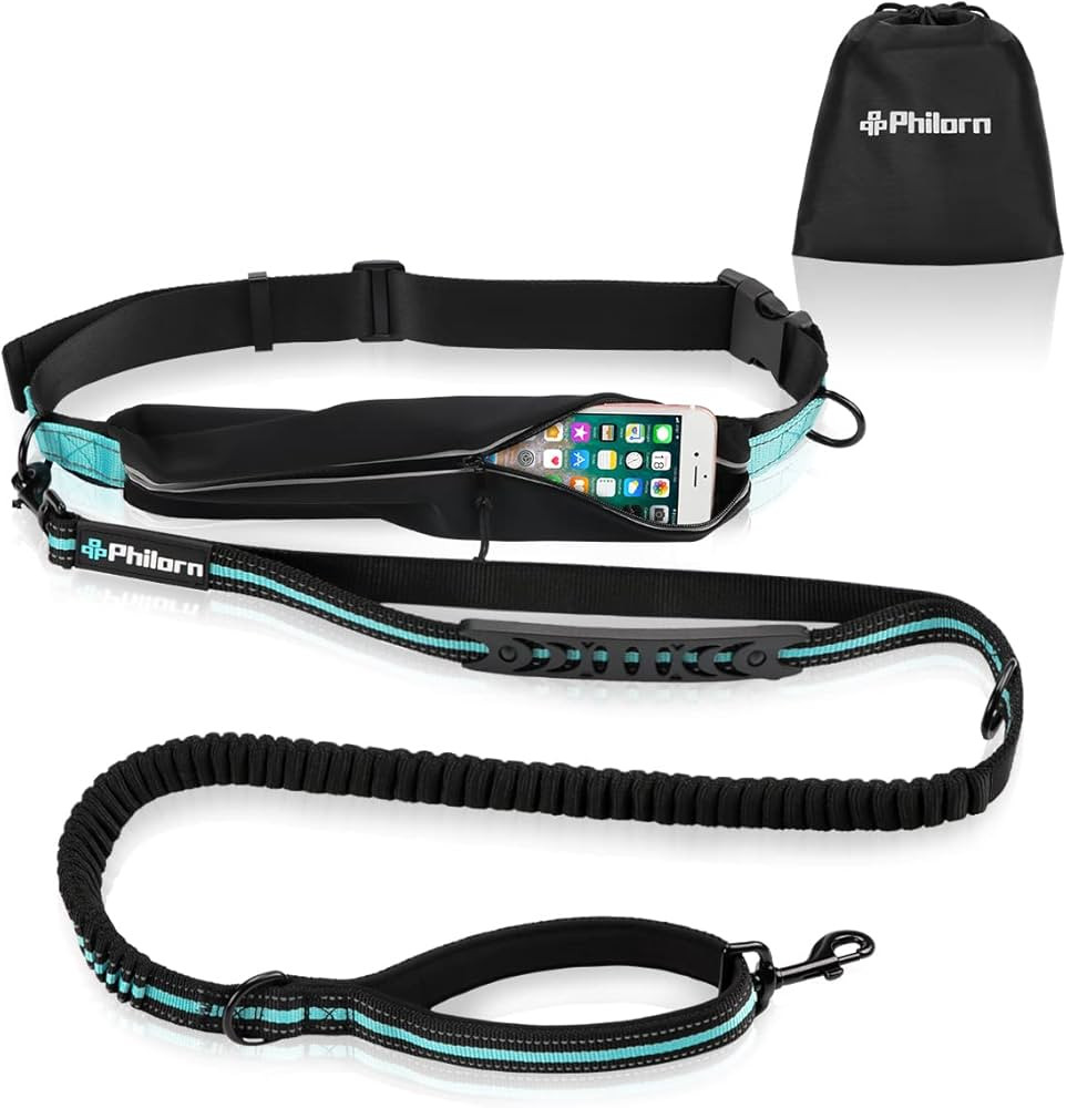 Philorn Hands Free Dog Lead with Phone Pouch, Dog Leash for Running/Jogging, Shock Absorbing Dual... | Amazon (UK)