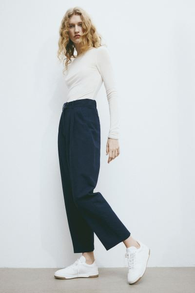 Tapered Linen-blend Pants | H&M (US + CA)