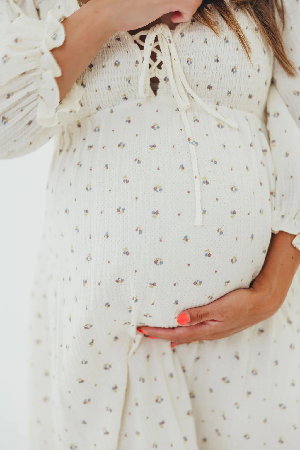 Cecilia 100% Cotton Smocked Maxi Dress in Ivory - Bump Friendly | Worth Collective