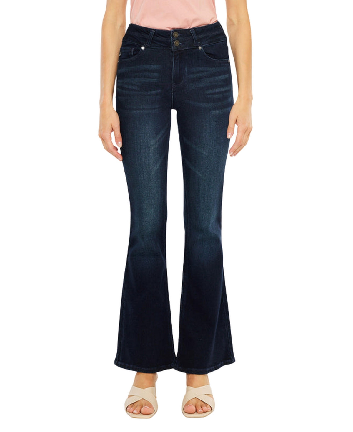 KanCan Women's Vida High Rise Flare Jeans - Dark wash | Macy's
