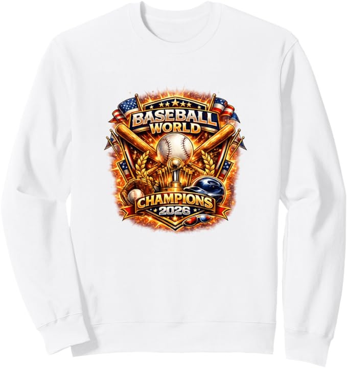 Baseball World Champions 2026 Vintage Style Graphic Sweatshirt | Amazon (US)