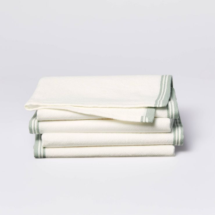 4pk Cotton Border Striped Napkins - Threshold™ designed with Studio McGee | Target
