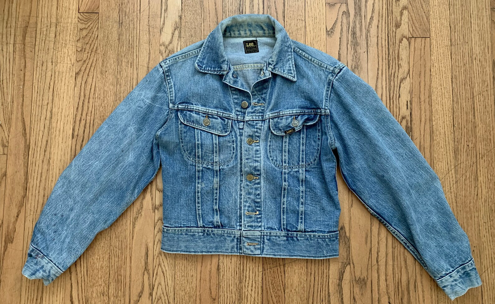 Vintage 1960s Union Made Lee Rider 101-J Trucker Jacket Light Denim Slanted Pocket Flaps Size Xs/... | Etsy (US)