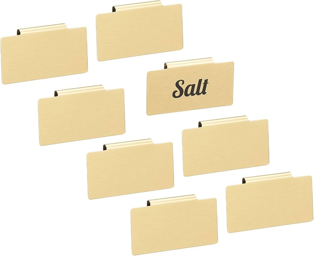 mDesign Steel Clip-On Basket and Bin Tags for Kitchen Storage, Metal Hanging Holders with Adhesiv... | Amazon (US)