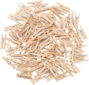 DECORA Sturdy 1 Inch Mini Wooden Craft Clothespins 100pcs | Amazon (US)
