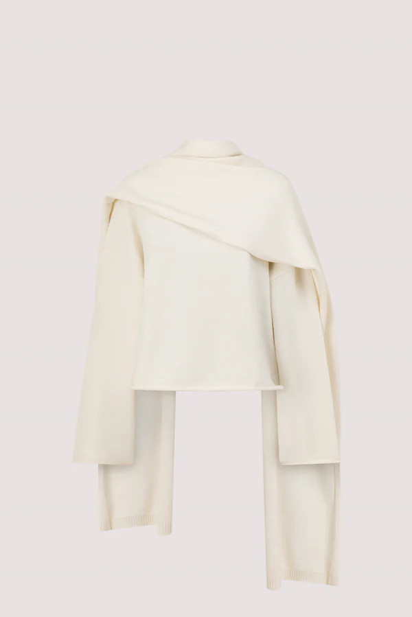 ANDIE IVORY SCARF KNIT JUMPER | DISSH