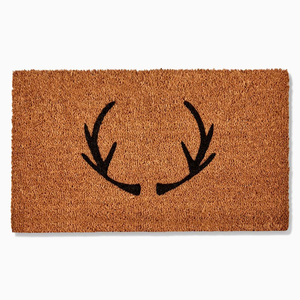 Nickel Designs Hand-Painted Doormat - Antler | West Elm (US)