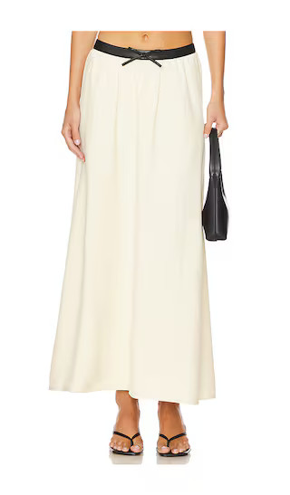 Bow Maxi Skirt in Wood Ash & Black | Revolve Clothing (Global)
